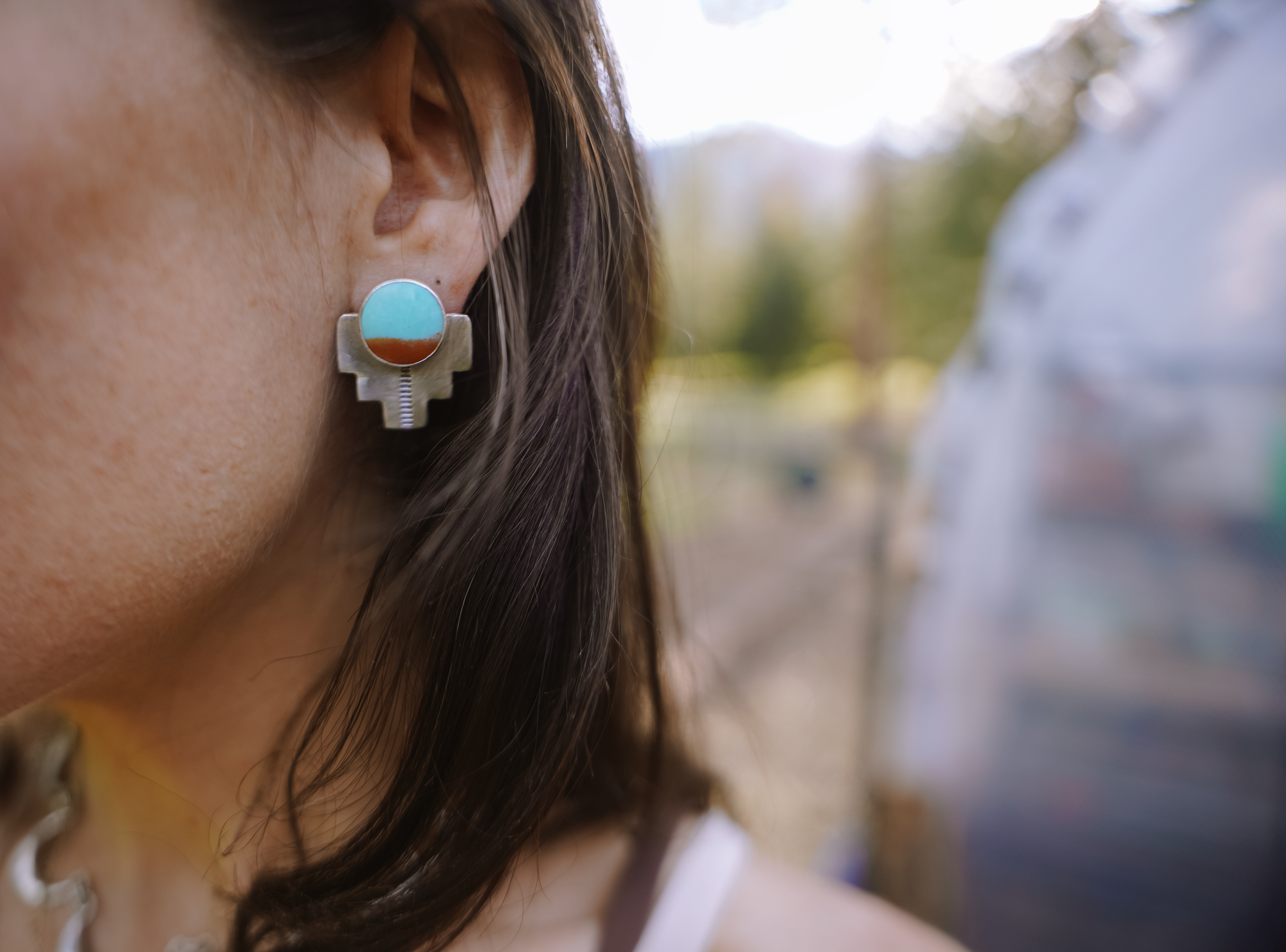 Steady On Earrings ~ Sterling Silver + Chrysocolla