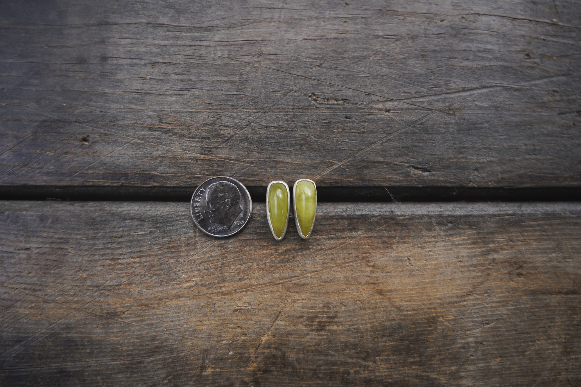 Vesuvianite Spike Earrings ~ Small