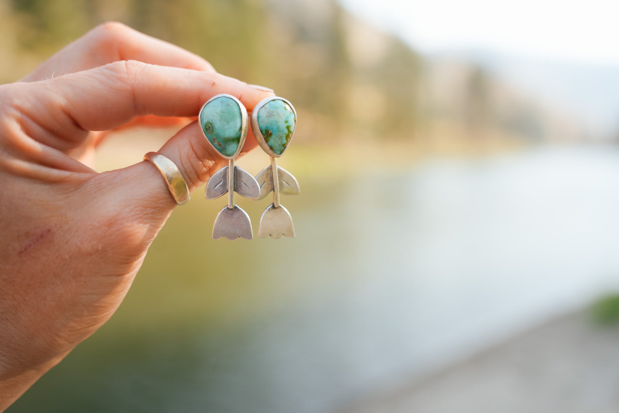 Flowers in the Wind ~ Sterling Silver ~ Turquoise