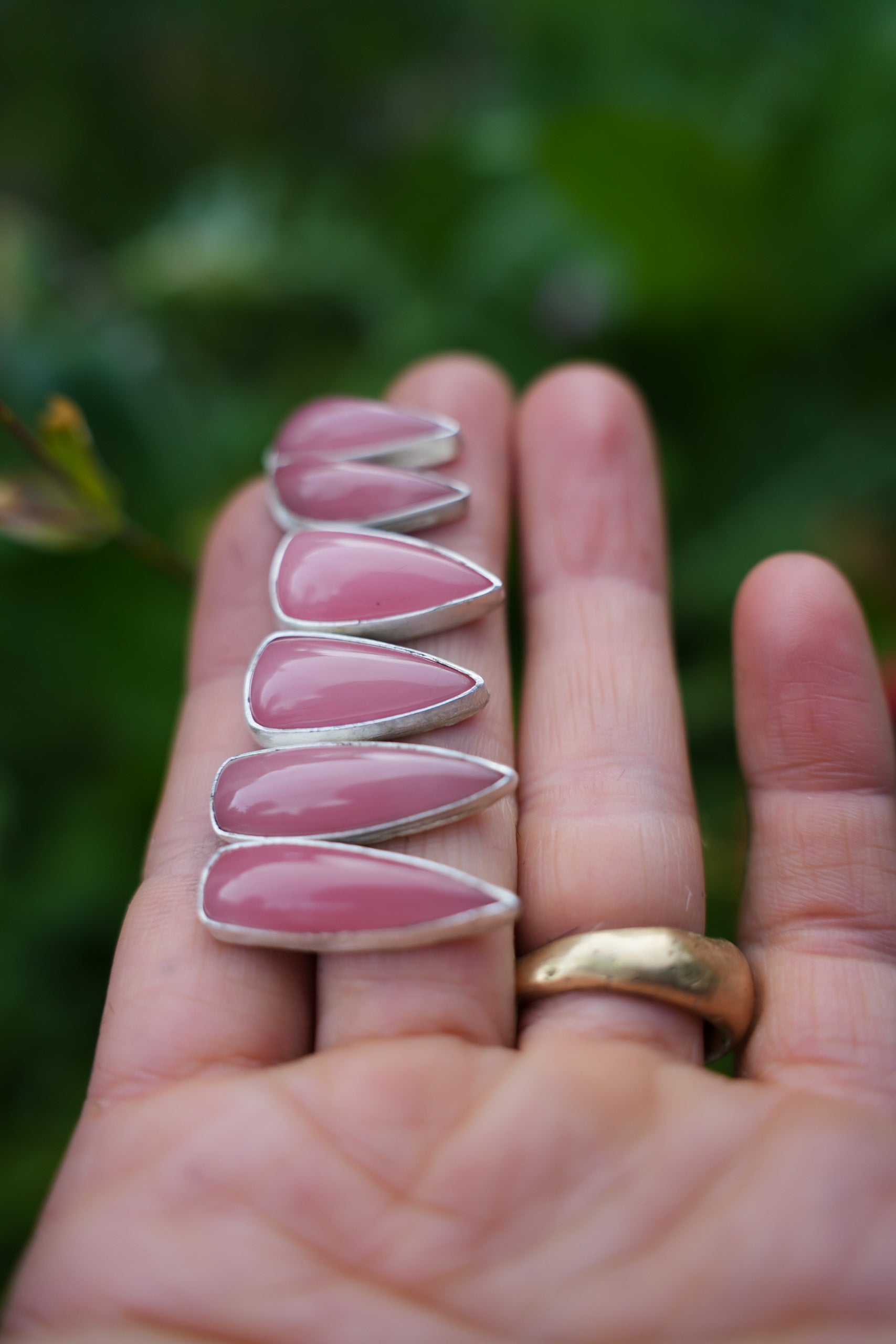 Pink Spike Earrings ~ Medium Long ~ Sterling Silver + Guava Quartz