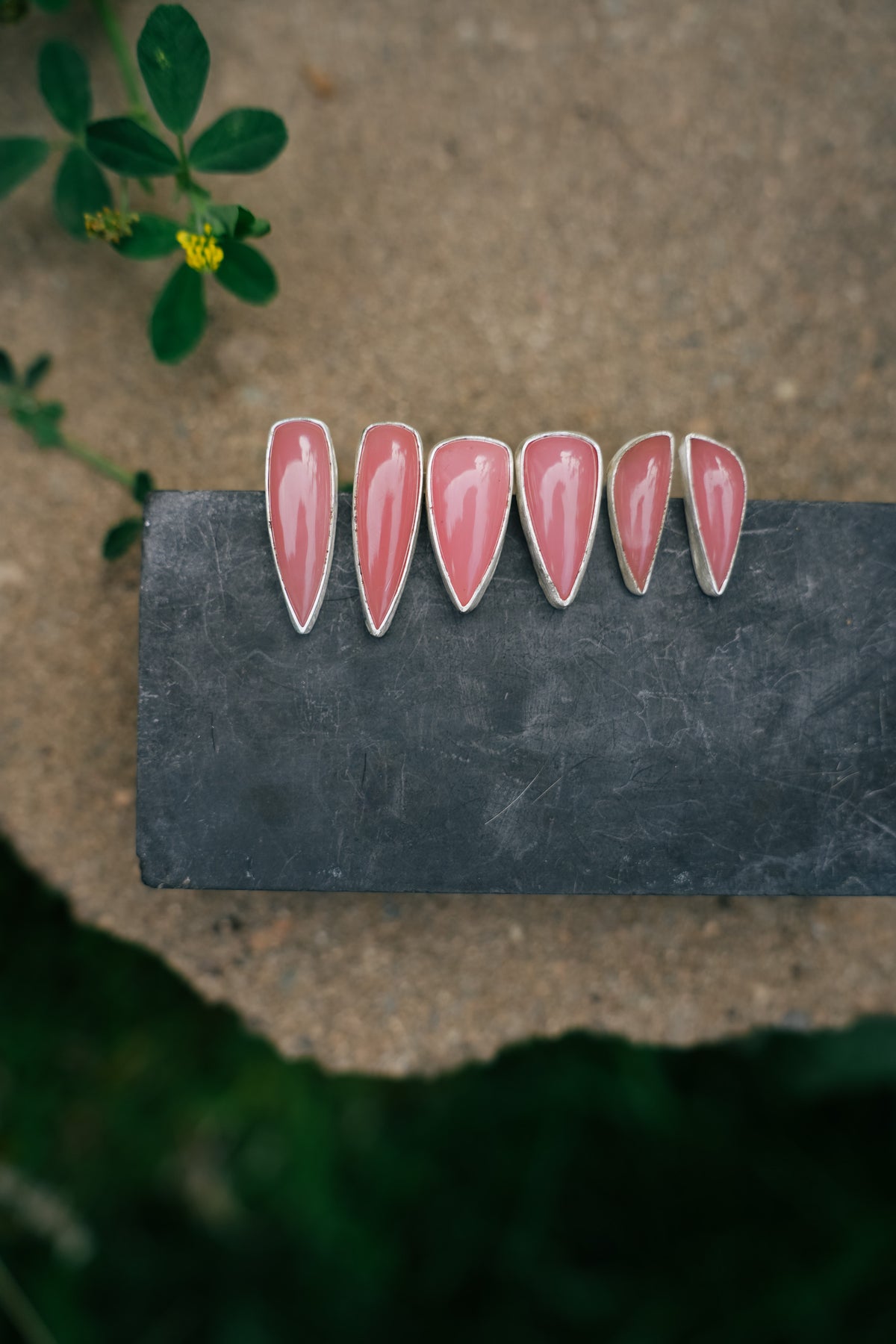 Pink Spike Earrings ~ Medium Long ~ Sterling Silver ~ Guava Quartz