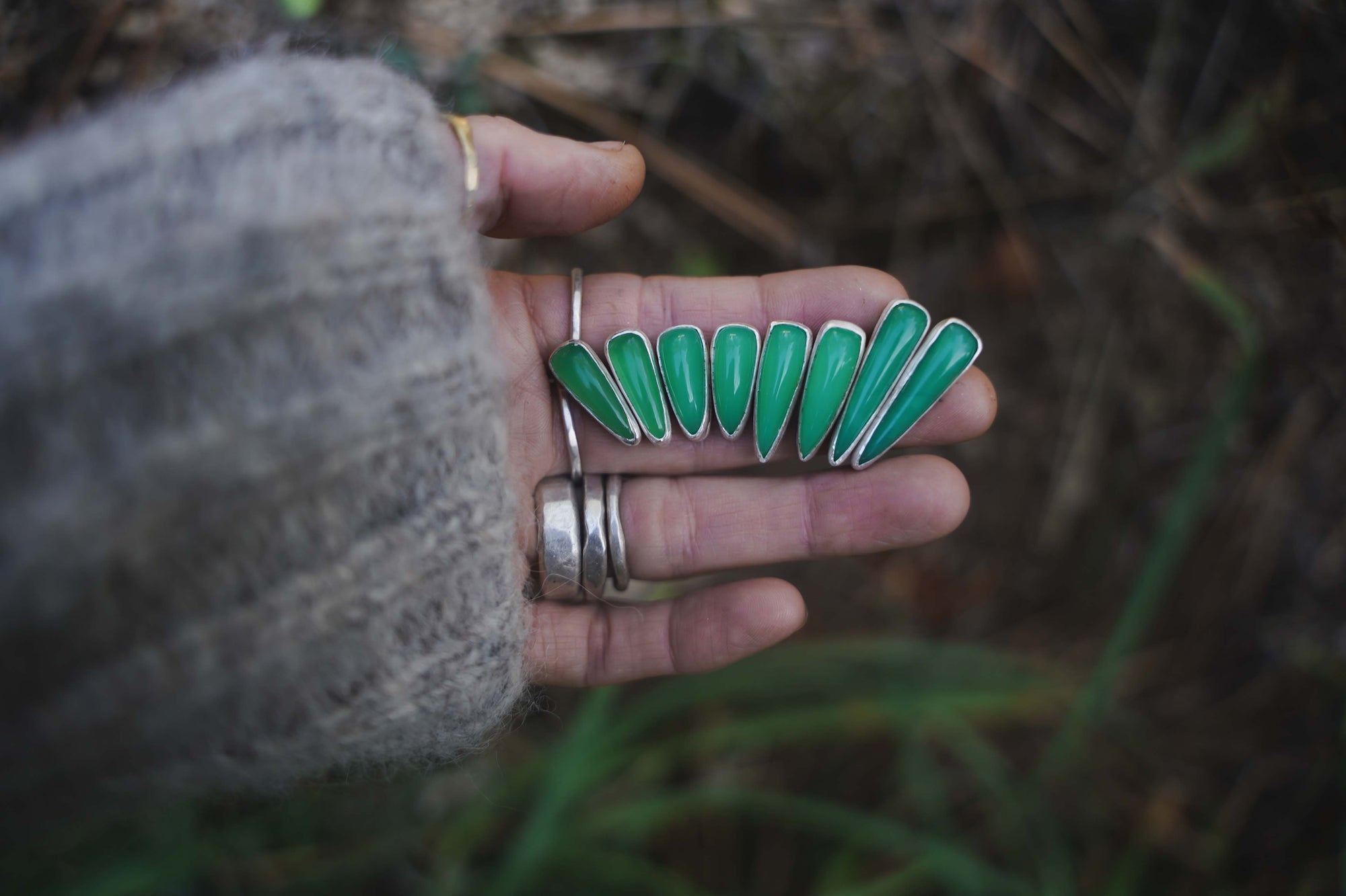 Chrysoprase Spike Earrings ~ AAA Gem Grade Goodness ~ Long