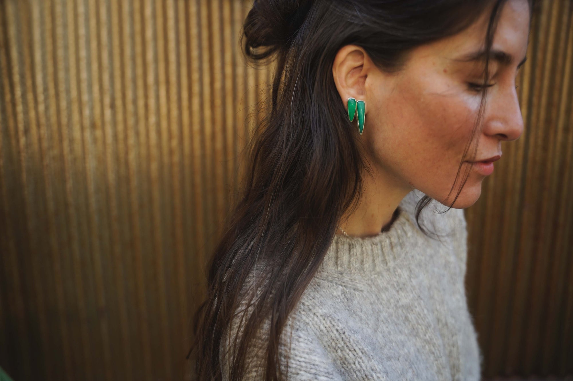 Chrysoprase Spike Earrings ~ AAA Gem Grade Goodness ~ Small