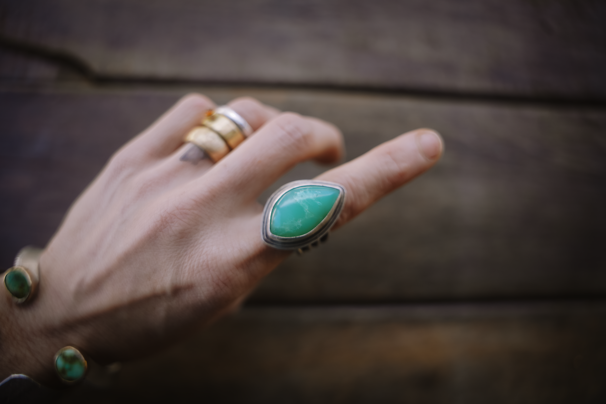 The Chrysoprase Ring No. 1 ~ Wide Band ~ Size 6.5/6.75