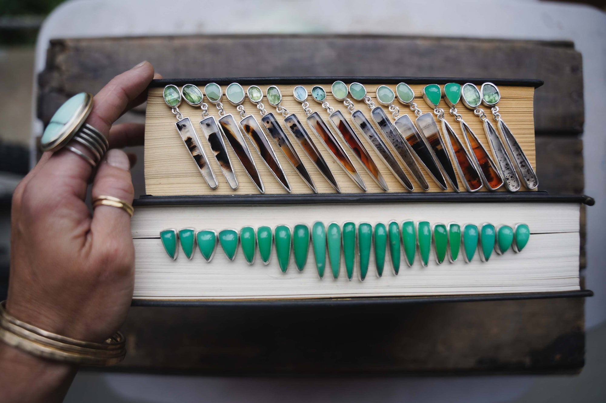 Chrysoprase Spike Earrings ~ AAA Gem Grade Goodness ~ Long