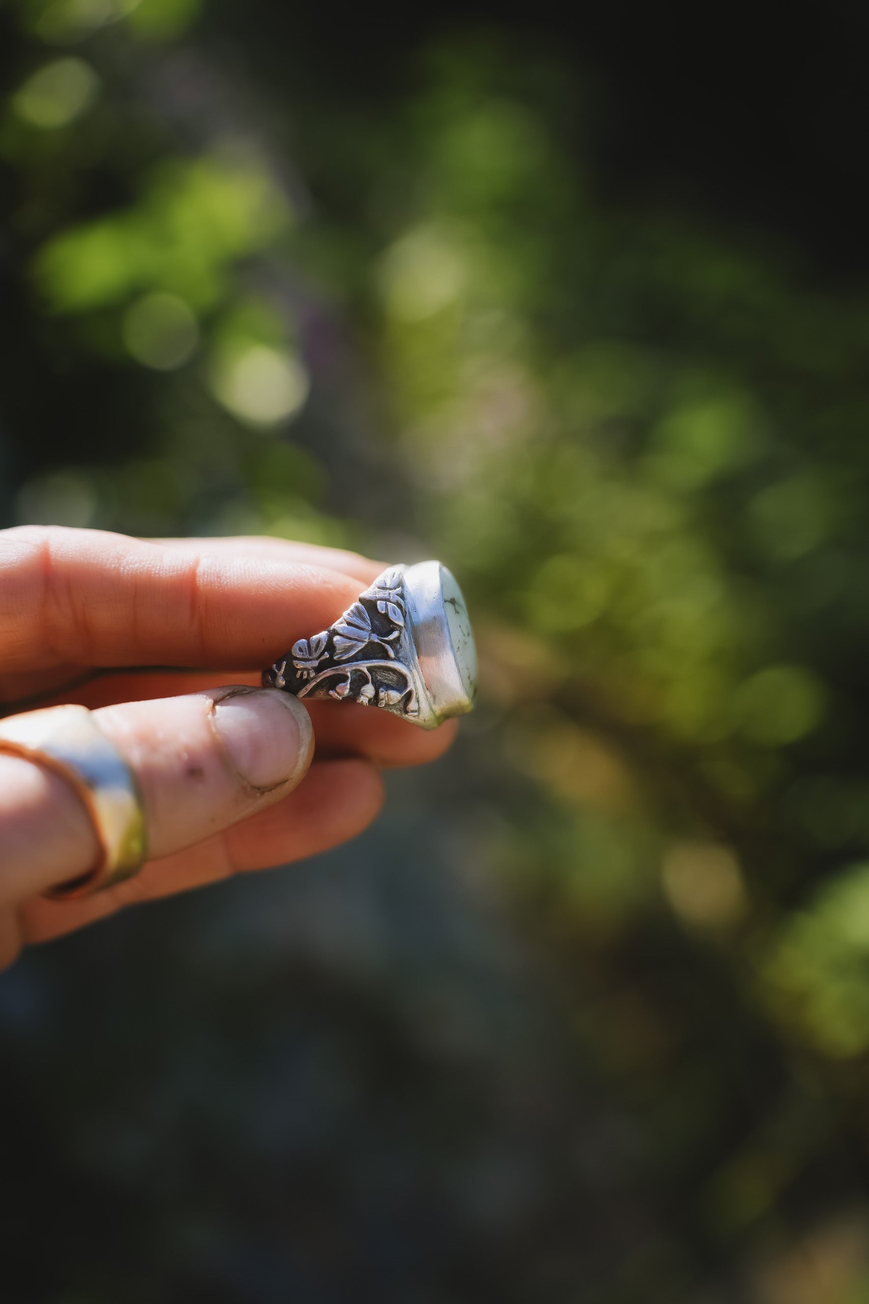 The Pollinator  Fable Signet Ring ~ Sterling Silver ~ Size 7.5