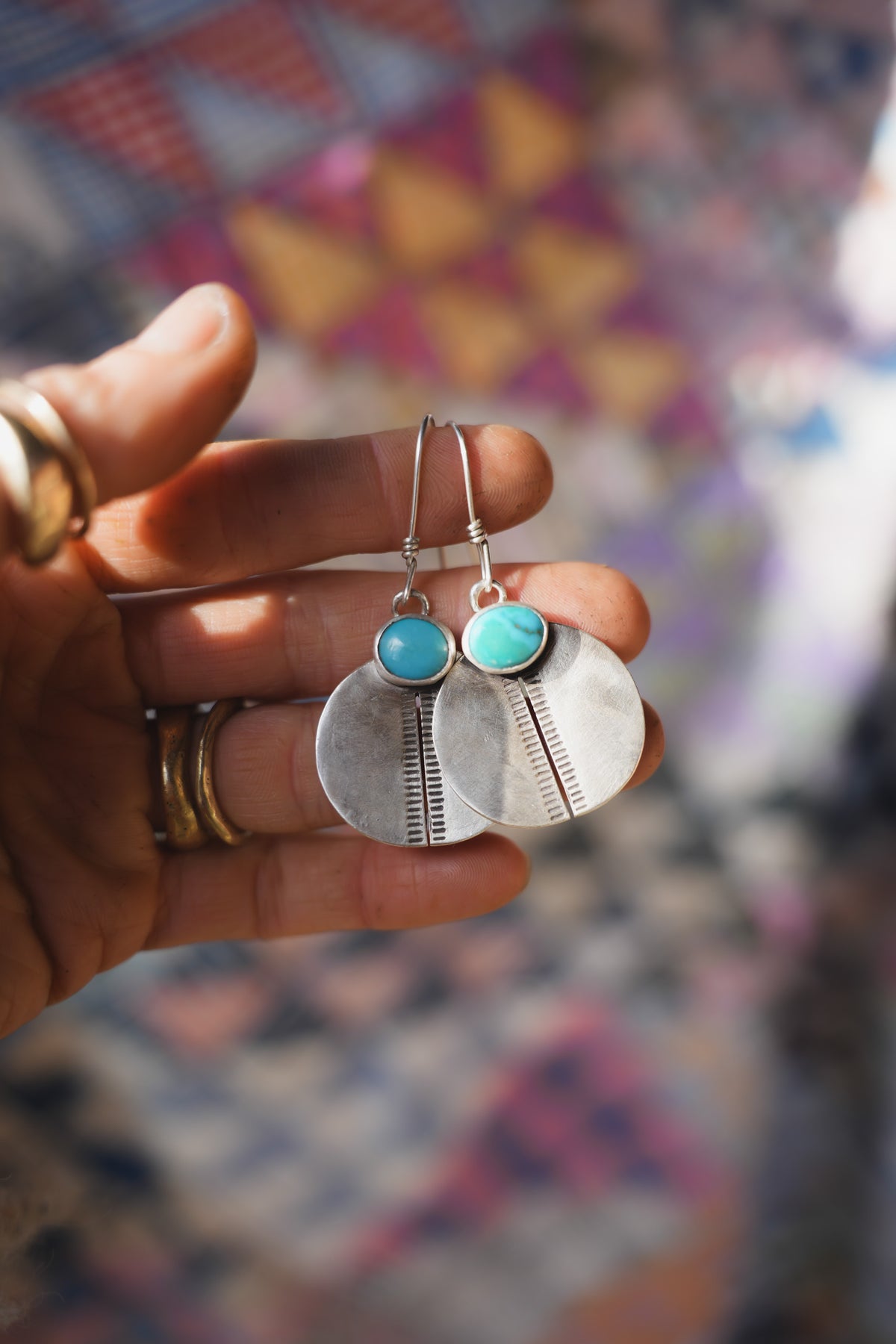 Artifact Earrings ~ Sterling Silver ~ Turquoise