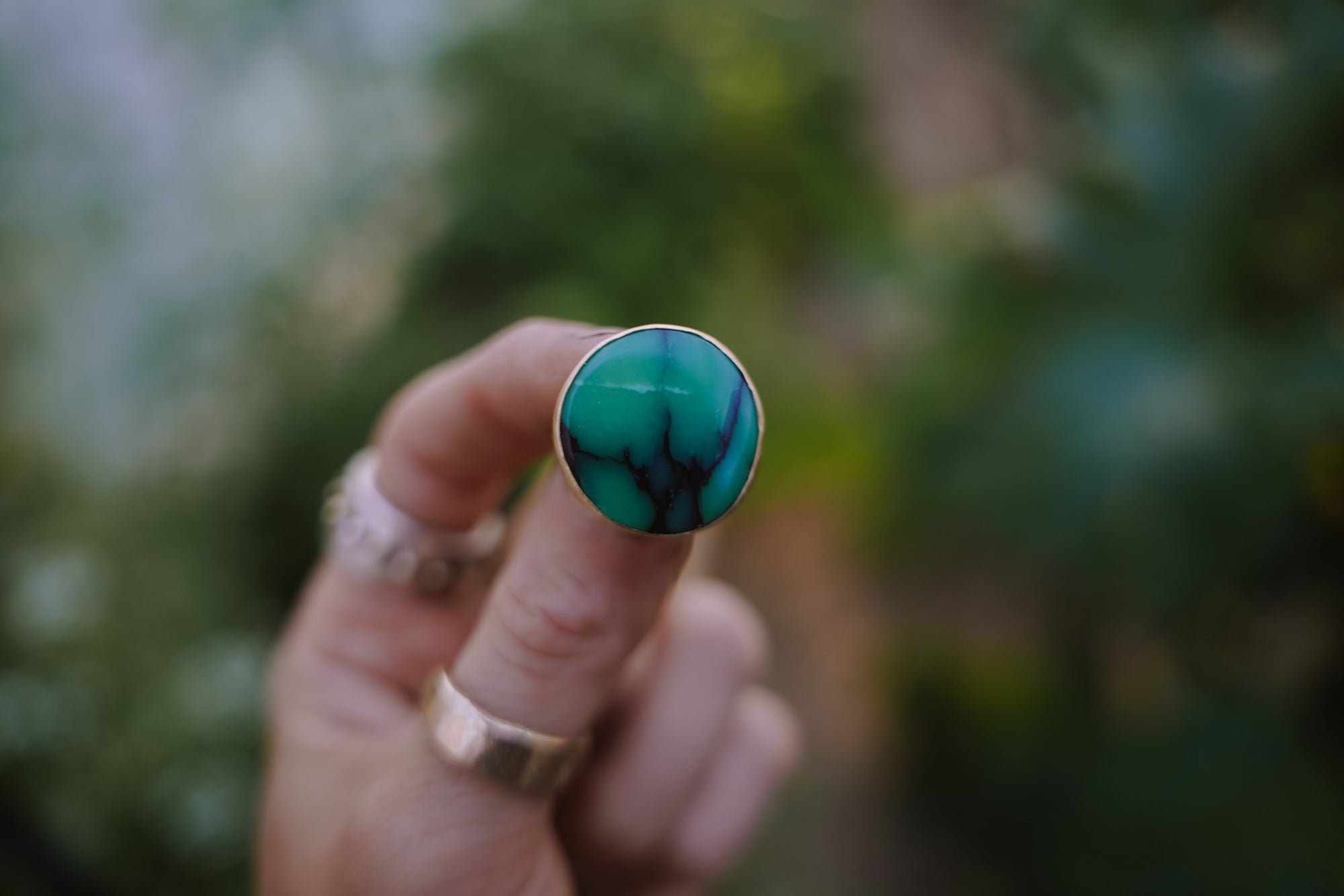 Touchstone Posts ~ 18K Gold + Sterling Silver ~ Variscite