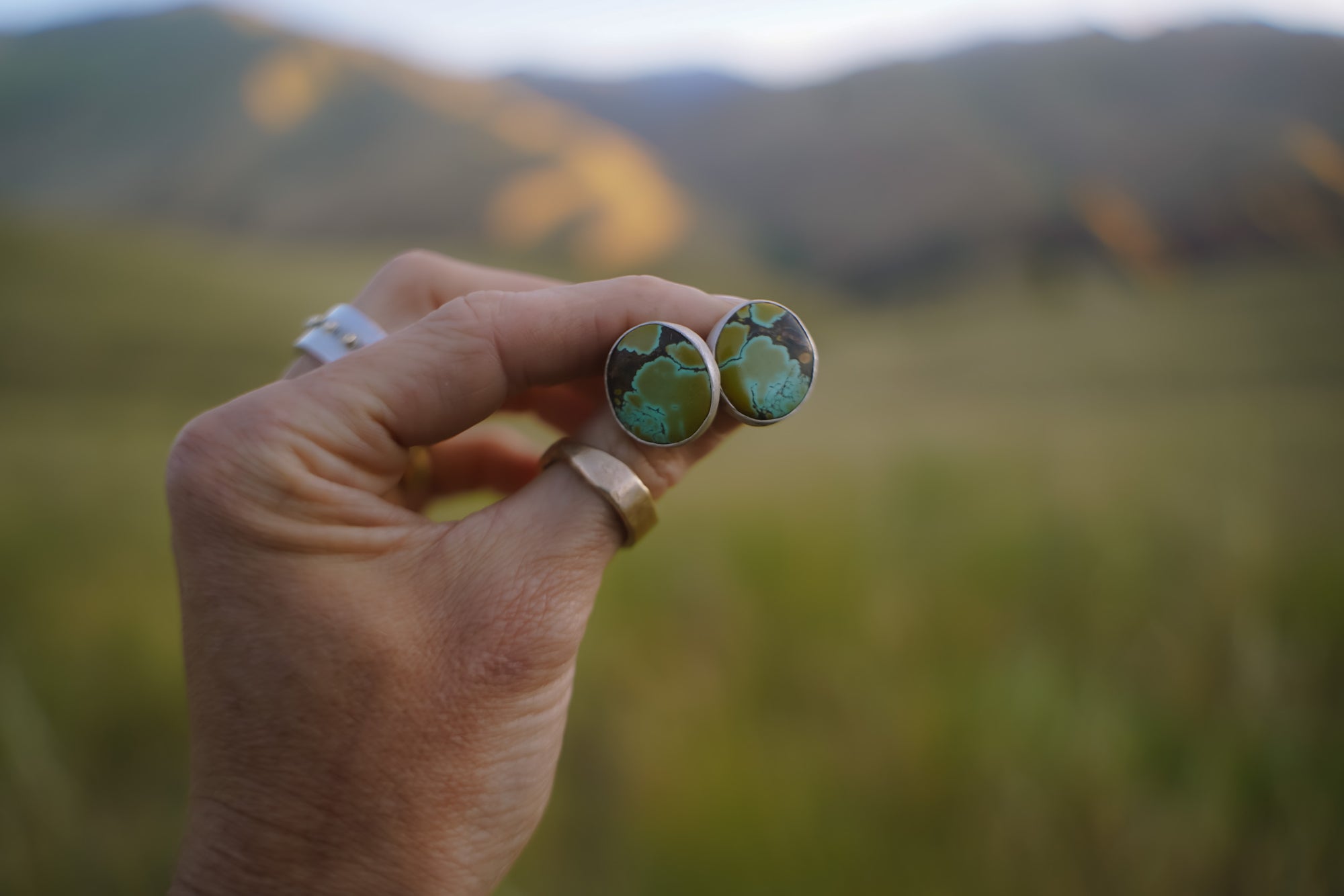 Touchstone Posts ~ Sterling Silver ~ Variscite