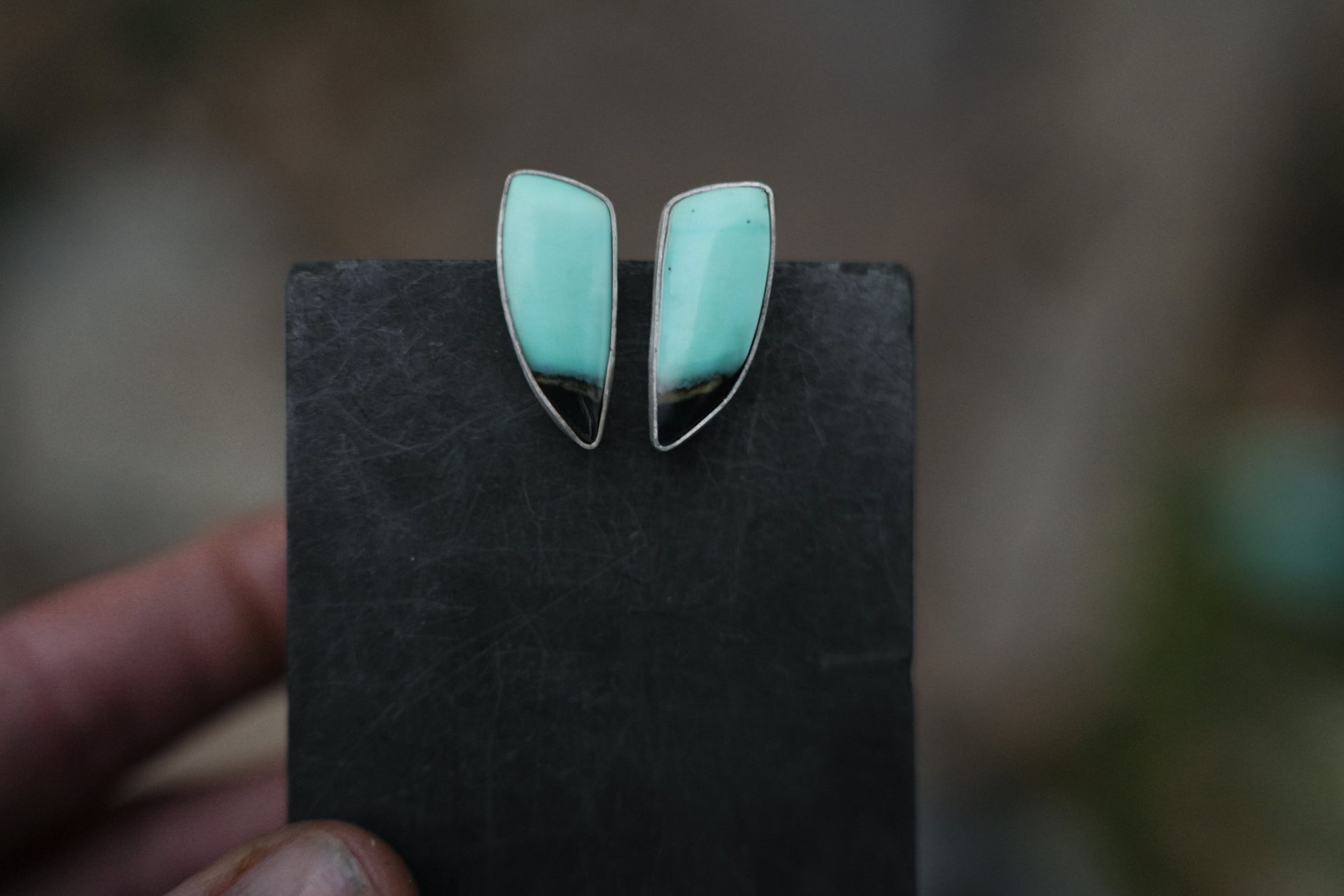 PHOTO Two-Toned Spike Earrings ~ Sterling Silver ~ Small