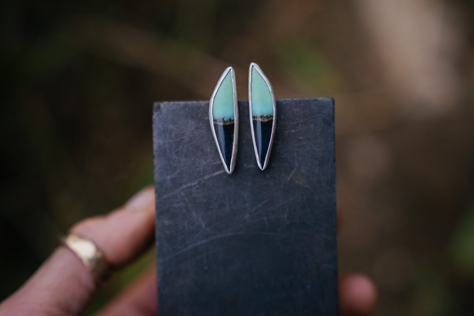 Two-Toned Spike Earrings ~ Sterling Silver ~ Small