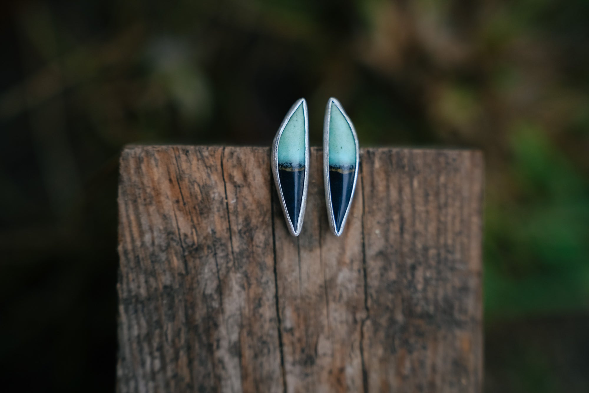 Two-Toned Spike Earrings ~ Sterling Silver ~ Small