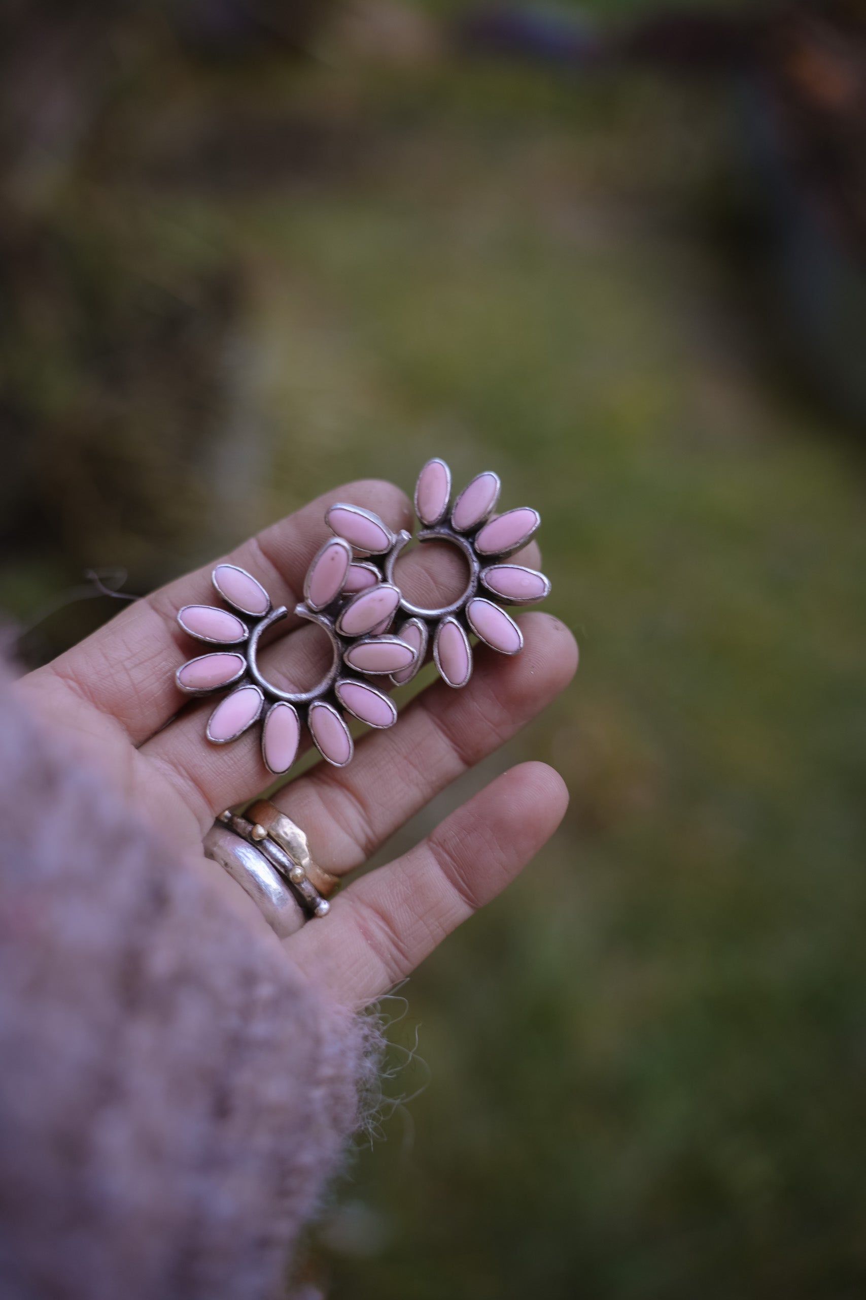 The Petal Earrings ~ Pink Opal