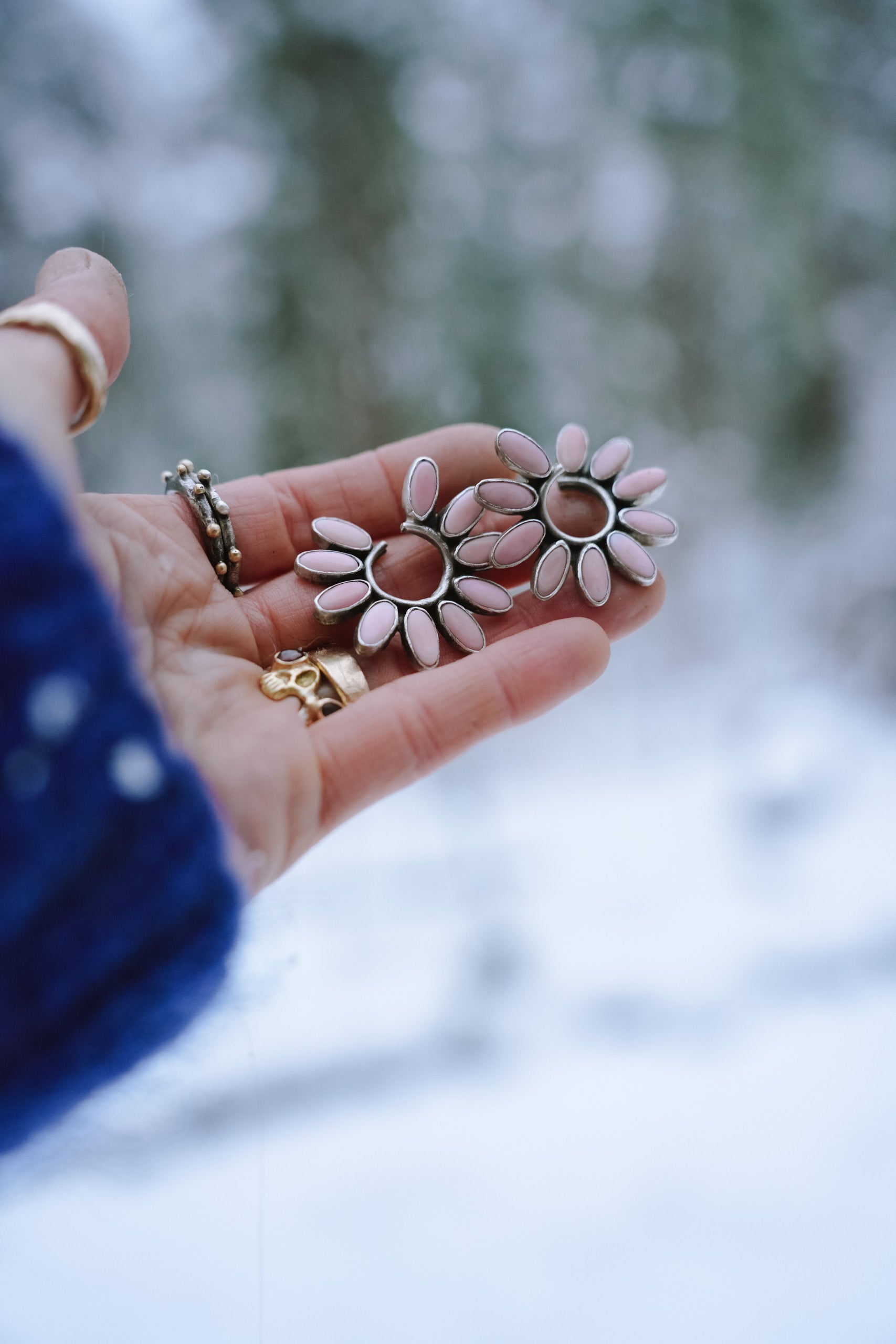 The Petal Earrings ~ Pink Opal