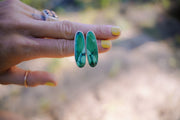 Variscite Pool Earrings ~ Sterling Silver ~ Medium