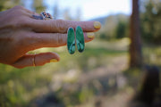 Variscite Pool Earrings ~ Sterling Silver ~ Medium