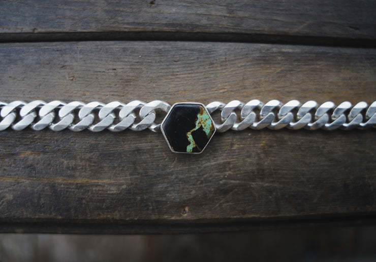 Torque Choker ~ Black Jack Turquoise ~ Extra-Wide Chain