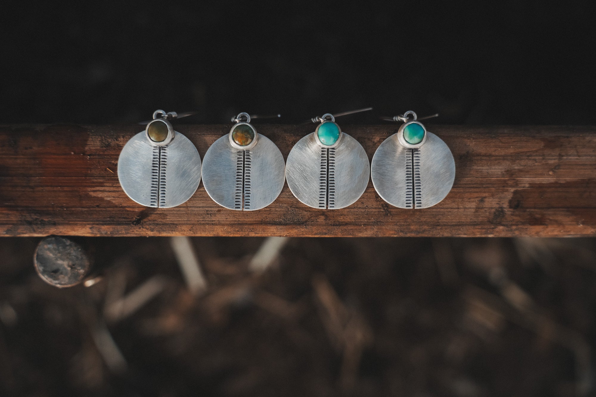 Artifact Earrings ~ Sterling Silver ~ Turquoise