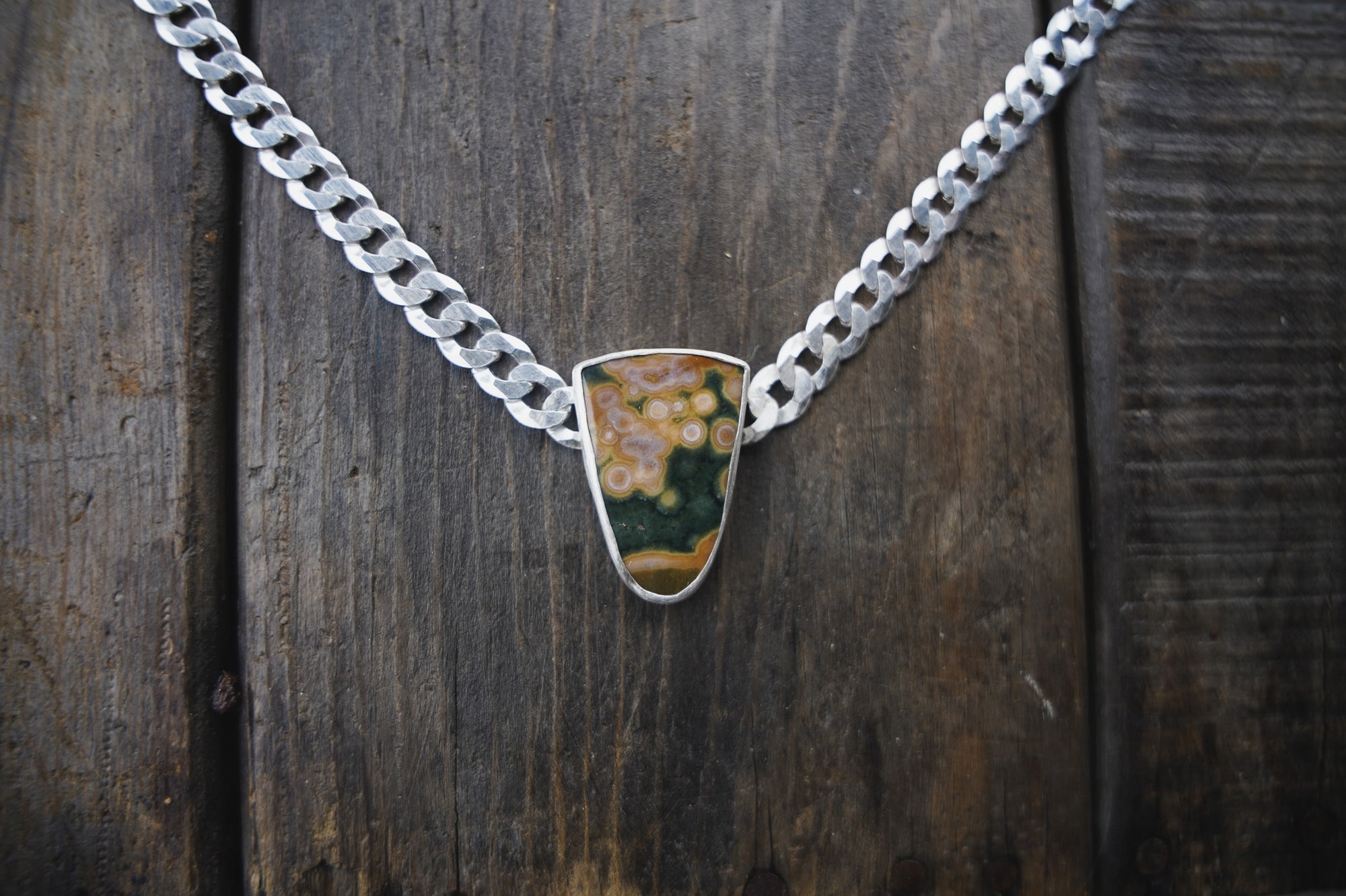 Torque Choker ~ Ocean Jasper ~ Medium-Wide Chain