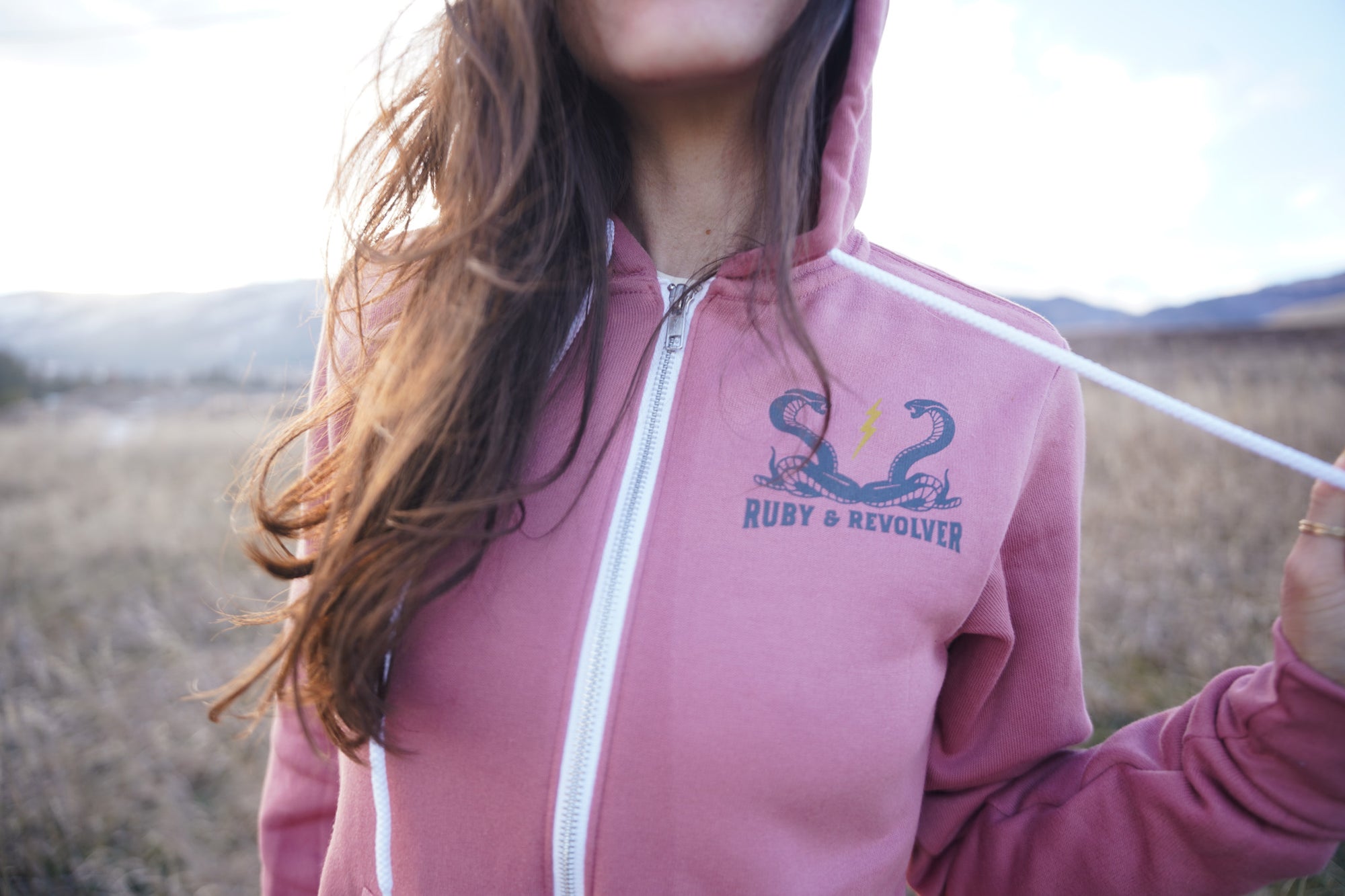 Ruby + Revolver Hoodie ~ Full-Zip ~ Mauve ~ Unisex