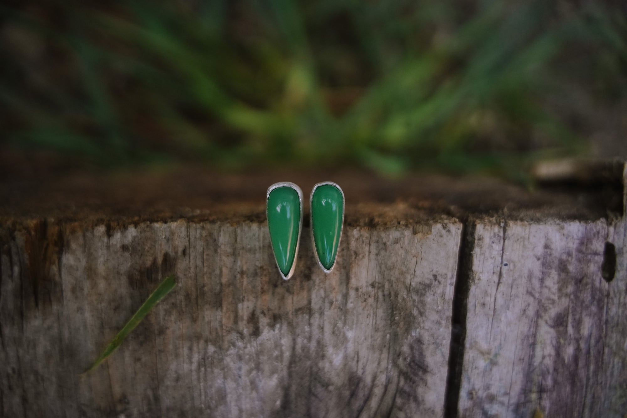 Chrysoprase Spike Earrings ~ AAA Gem Grade Goodness ~ Small