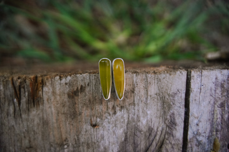 Vesuvianite Spike Earrings ~ Medium