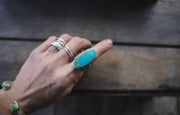 Cerulean Ring ~ Size 7.75/8 ~ Wide Band
