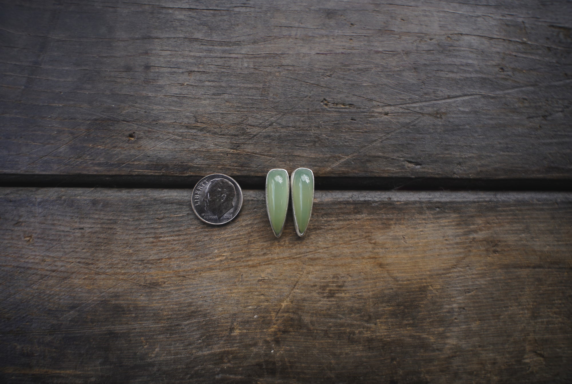 Vesuvianite Spike Earrings ~ Medium