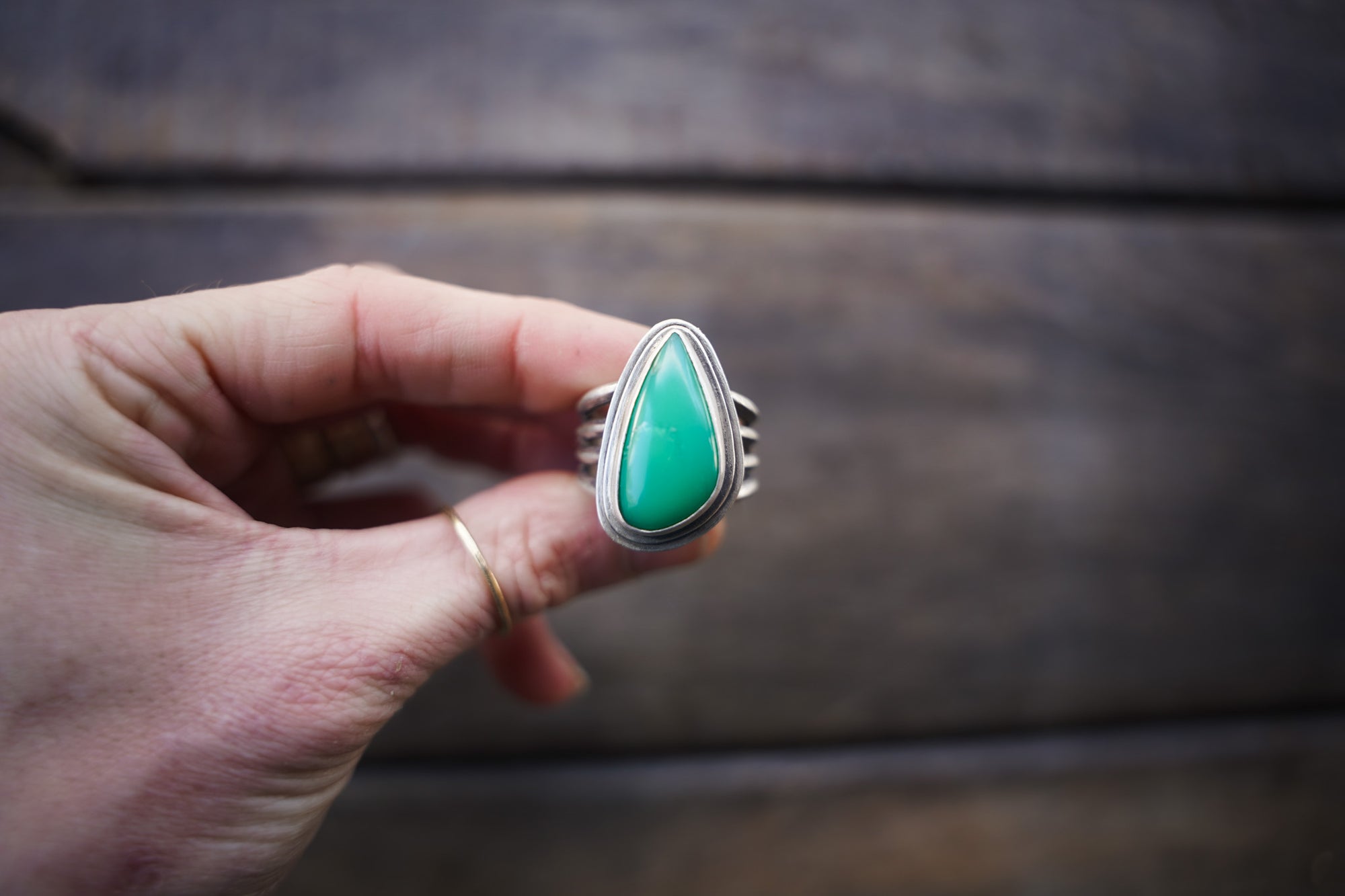 The Chrysoprase Ring No. 2 ~ Wide Band ~ Size 8.25/8.5