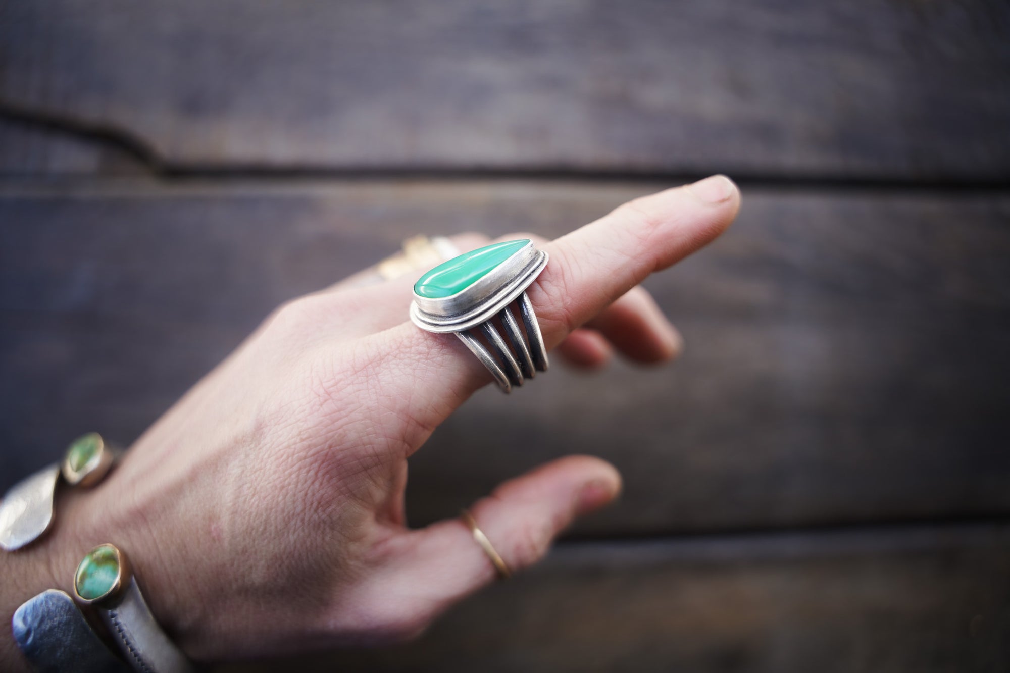 The Chrysoprase Ring No. 2 ~ Wide Band ~ Size 8.25/8.5