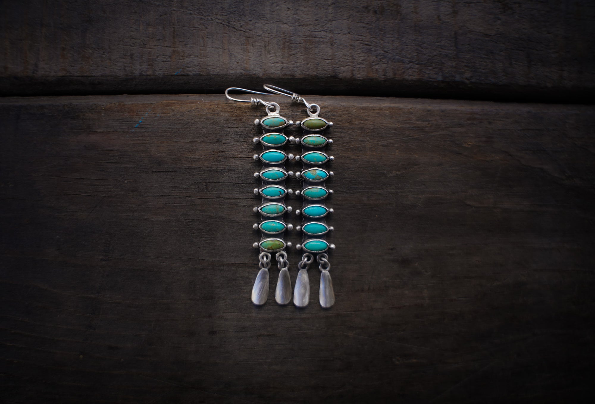 The Vertabrae Earrings ~ Sterling Silver + American-Mined Turquoise