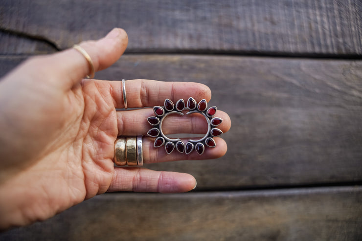 The Petal Earrings ~ Montana Garnet