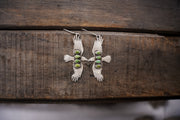 Bird of Prey Earrings with Green Turquoise