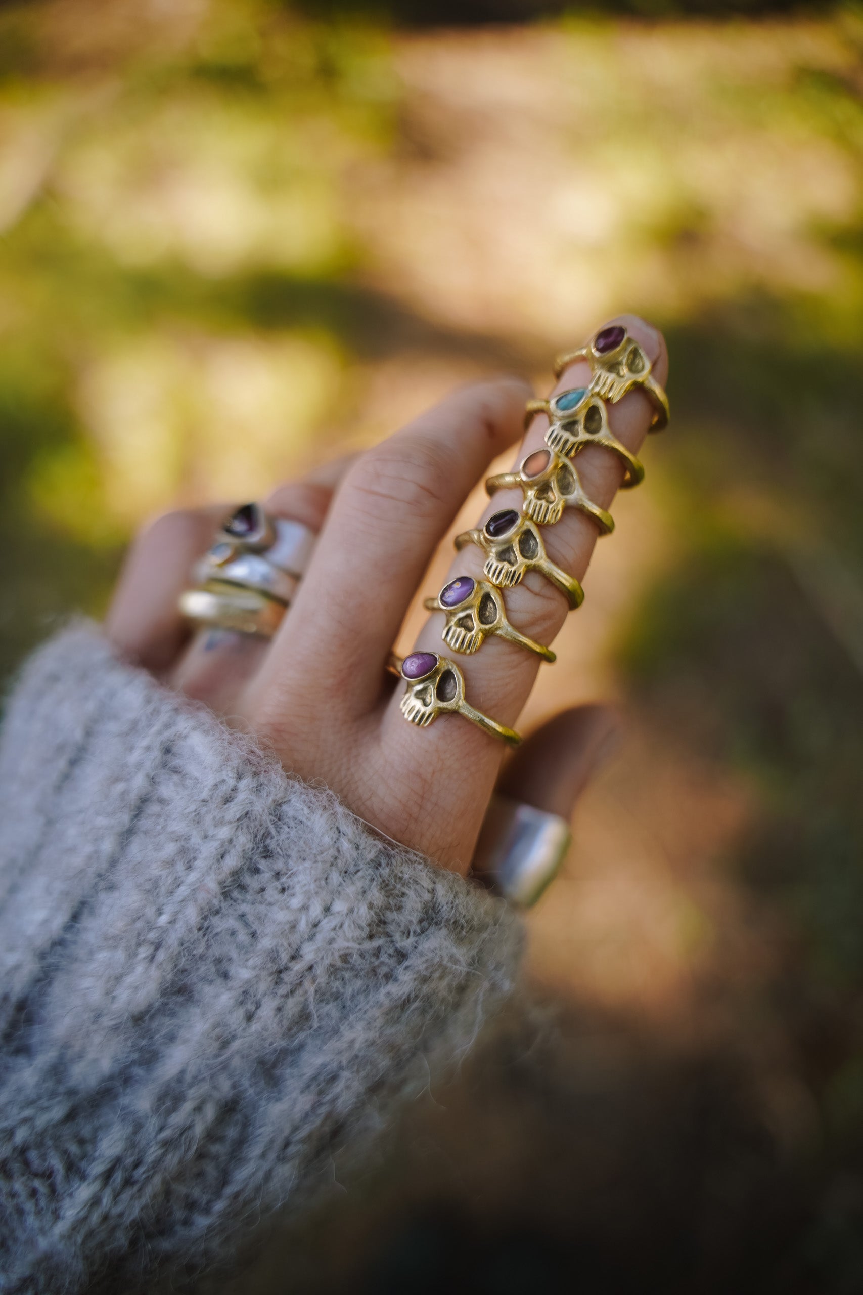 Momento Mori Ring ~ 18kt Recycled Yellow Gold + Pink Tourmaline ~ Size 5