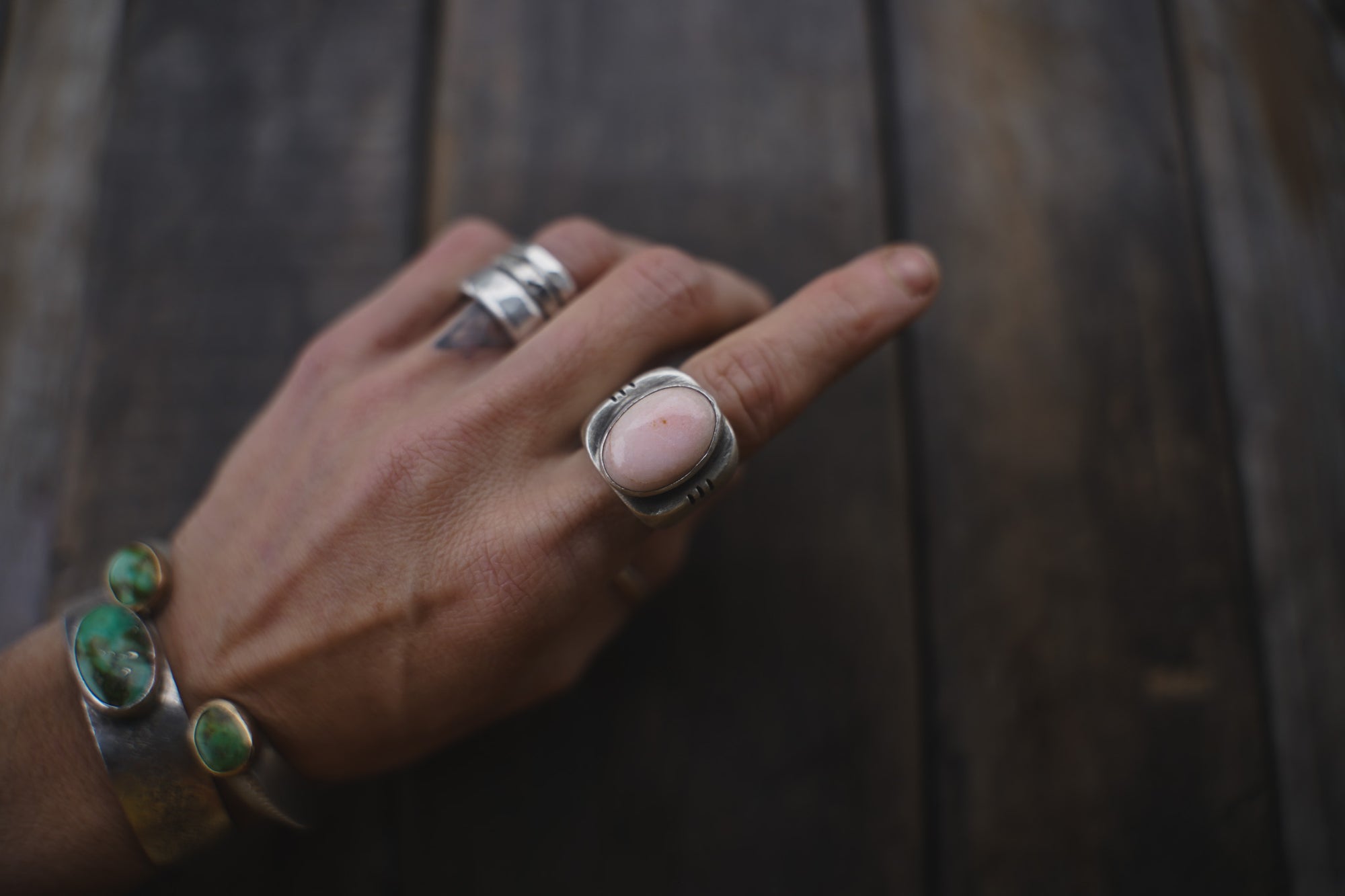 Pink Flush Signet Ring ~ Size 7.25/7.5