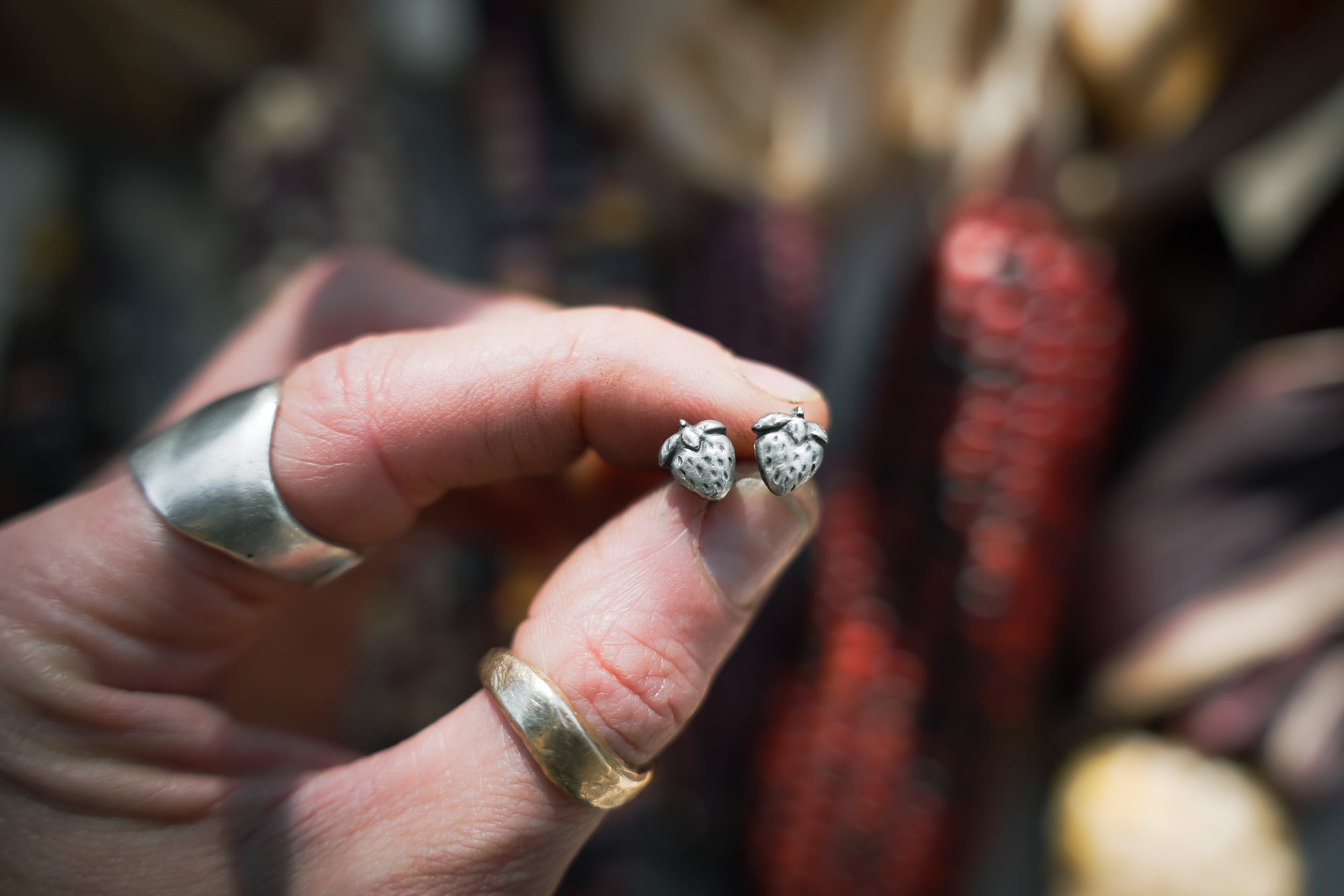 CORE Collection PREORDER ~ Bitty Berry Posts ~ Reclaimed Sterling Silver