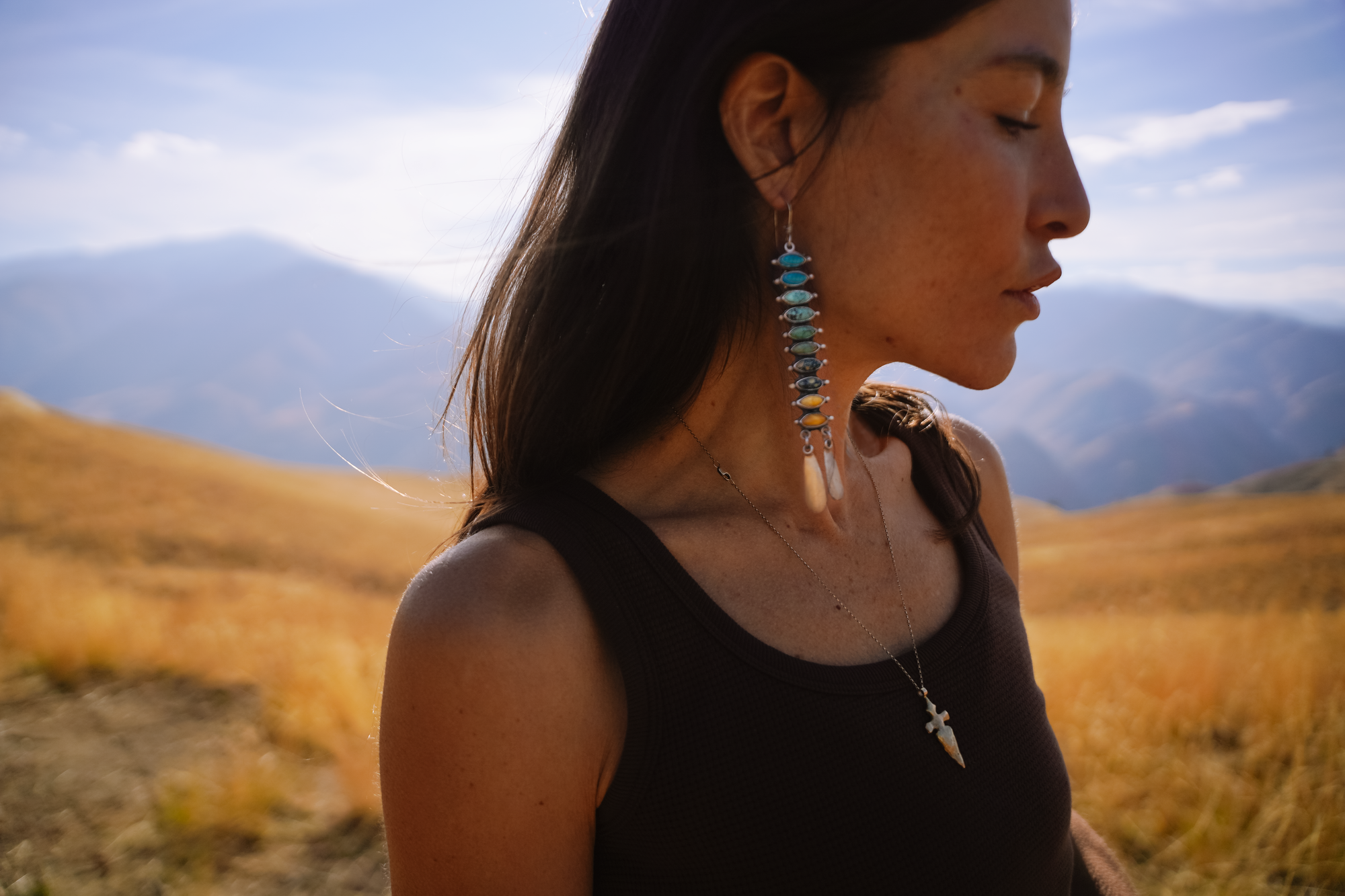 The Vertabrae Earrings ~ American-Mined Turquoise + Sterling Silver