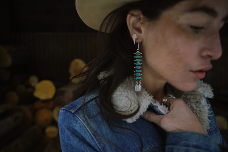 The Vertabrae Earrings ~ Sterling Silver + American-Mined Turquoise