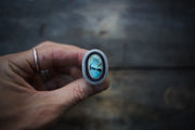 Turquoise Relic Ring ~ Wide Band ~ Size 5.75/6