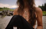 Rattlesnake Bones Necklace ~ Turquoise ~ 14kt Gold + Reclaimed Sterling Silver