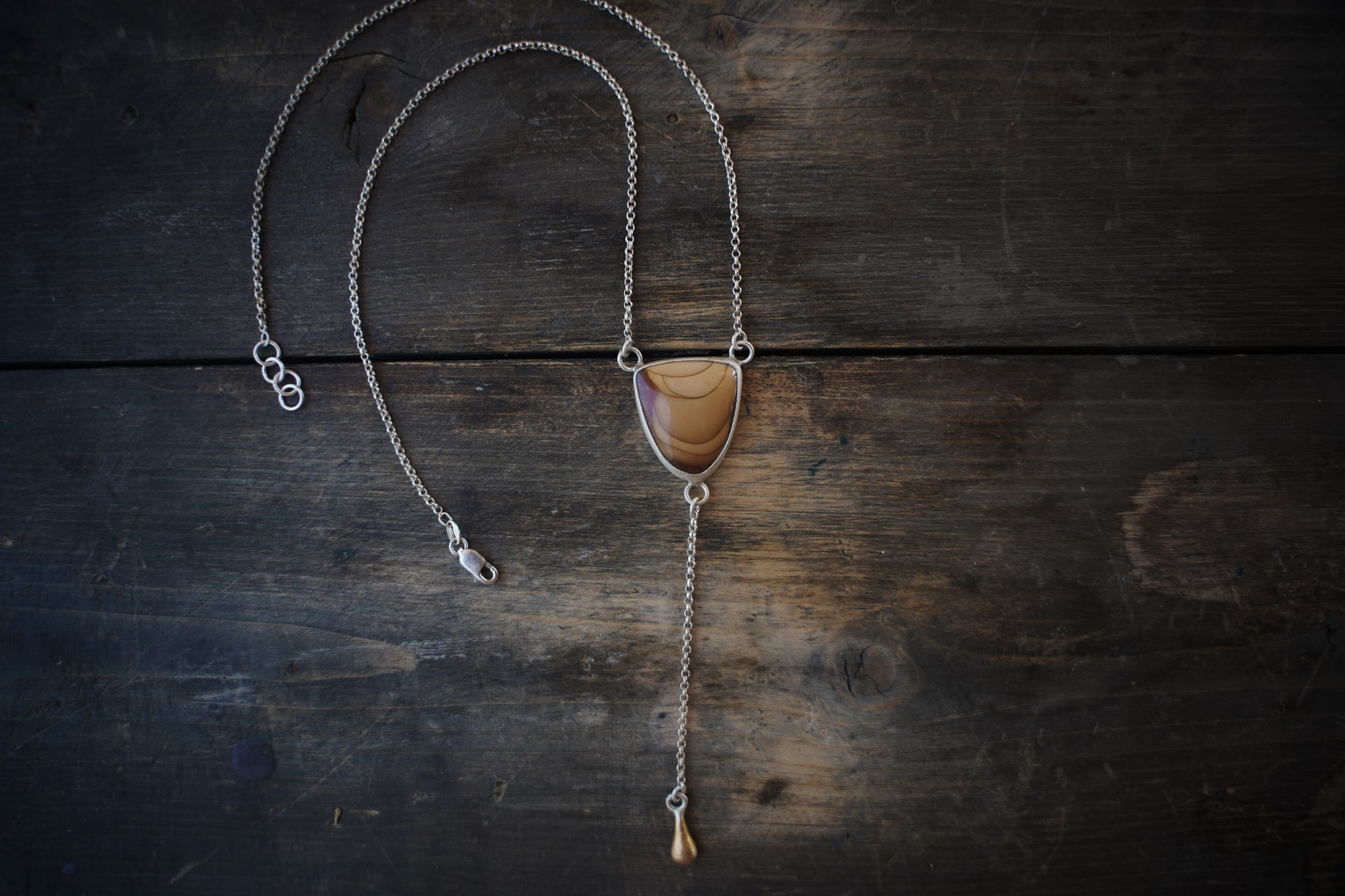 Fractions Lariat ~ 14kt Gold + Reclaimed Sterling Silver