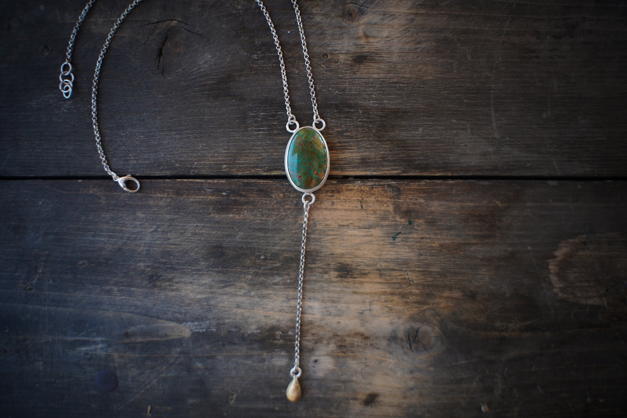 Fractions Lariat ~ 14kt Gold + Reclaimed Sterling Silver