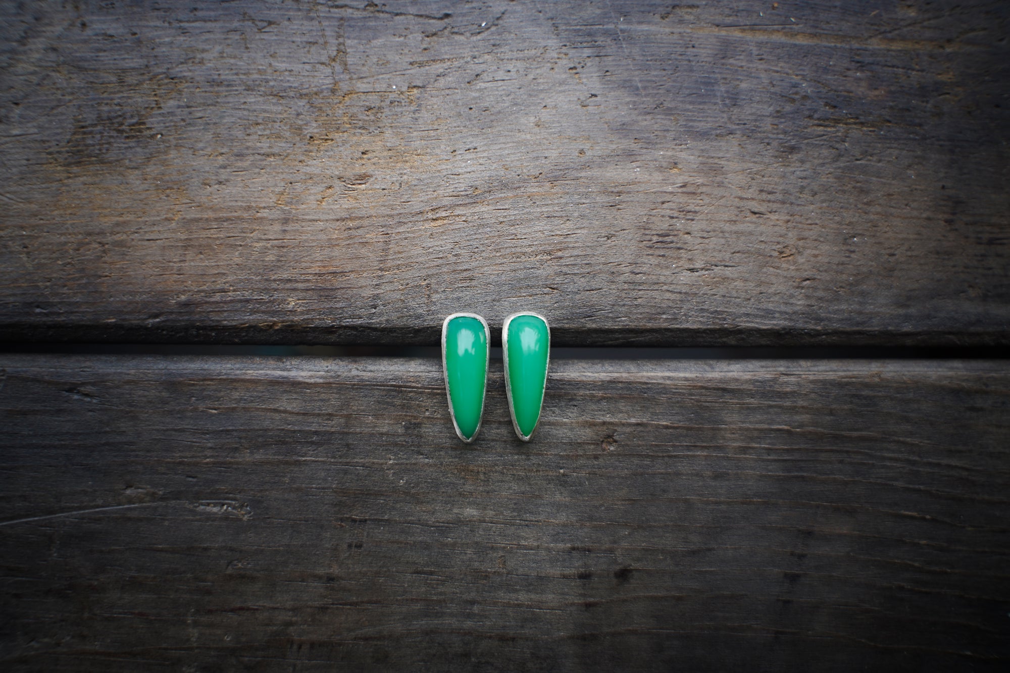 Chrysoprase Spike Earrings ~ AAA Gem Grade Goodness ~ Medium