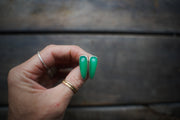 Chrysoprase Spike Earrings ~ AAA Gem Grade Goodness ~ Long