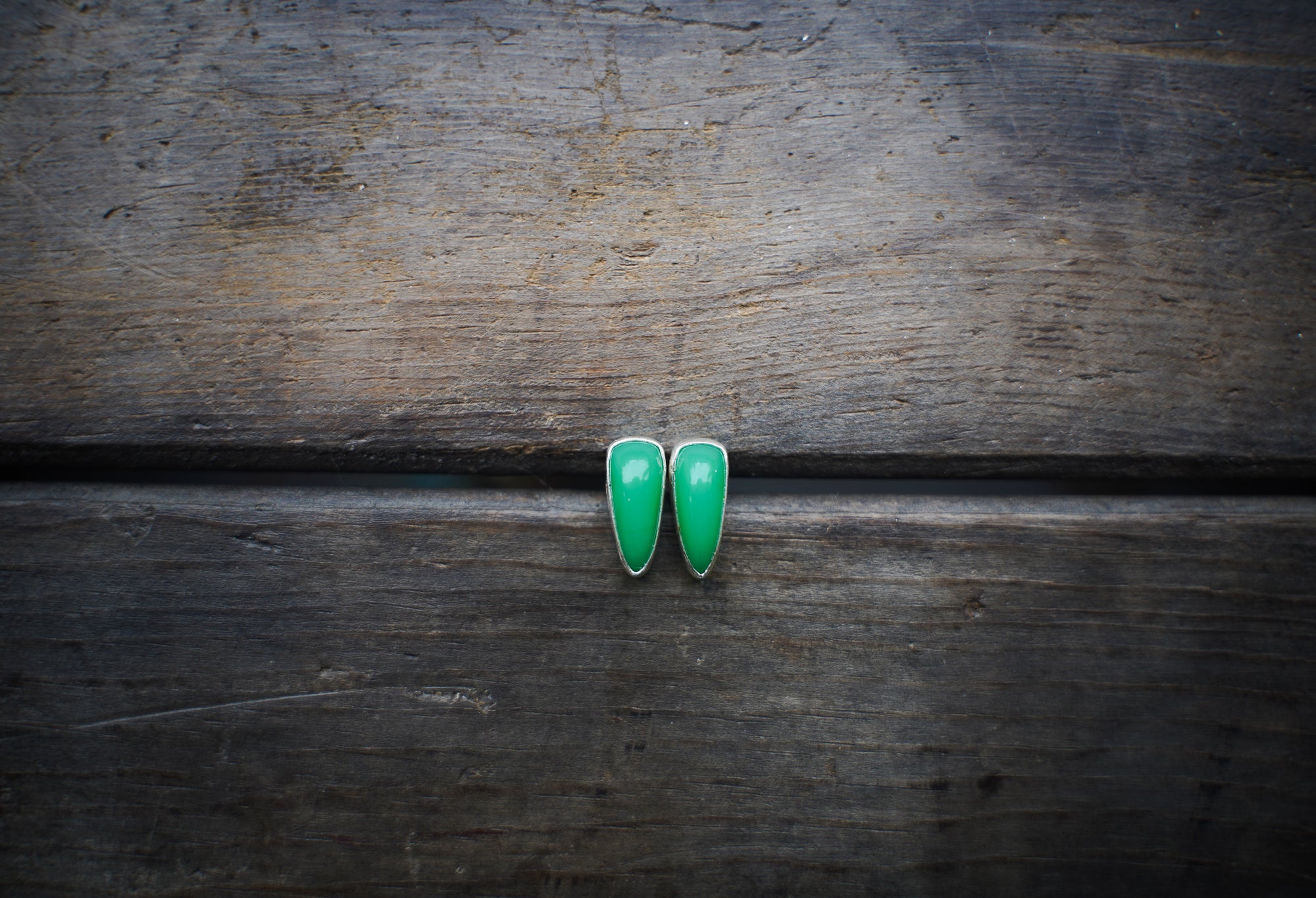 Chrysoprase Spike Earrings ~ AAA Gem Grade Goodness ~ Medium