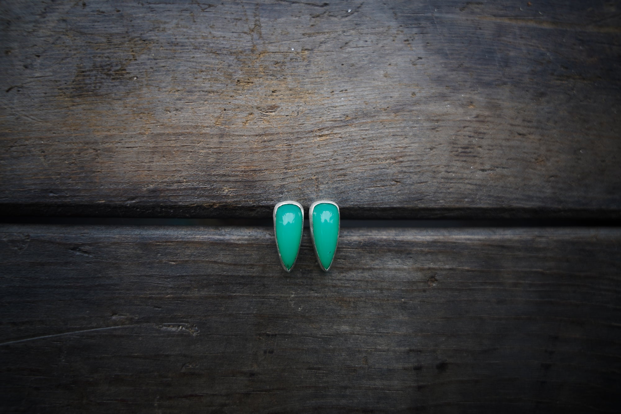 Chrysoprase Spike Earrings ~ AAA Gem Grade Goodness ~ Medium