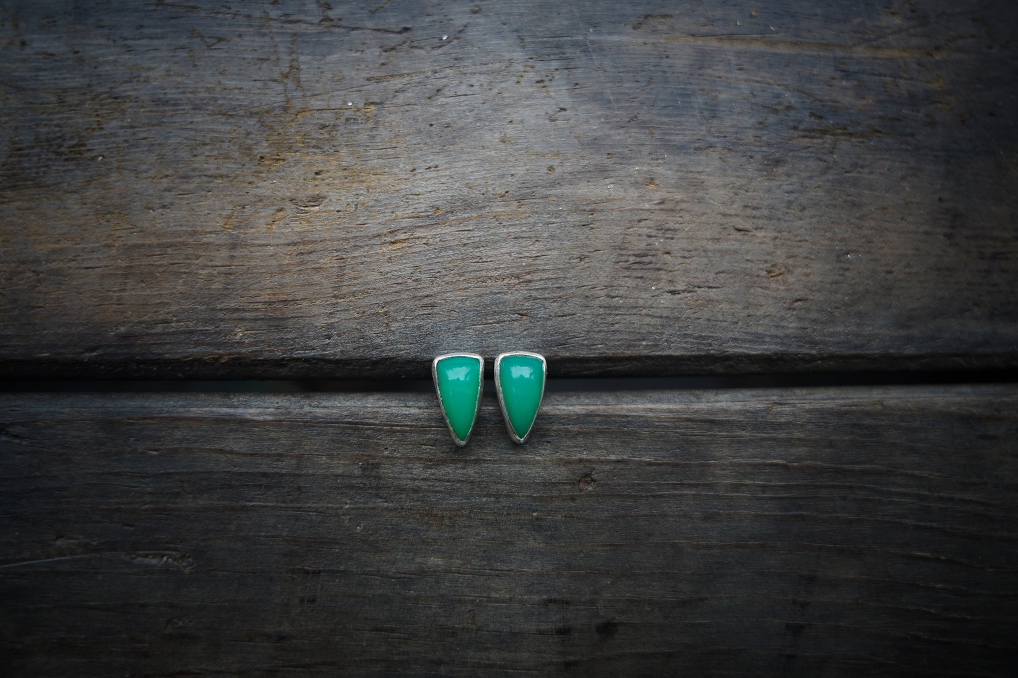 Chrysoprase Spike Earrings ~ AAA Gem Grade Goodness ~ Small