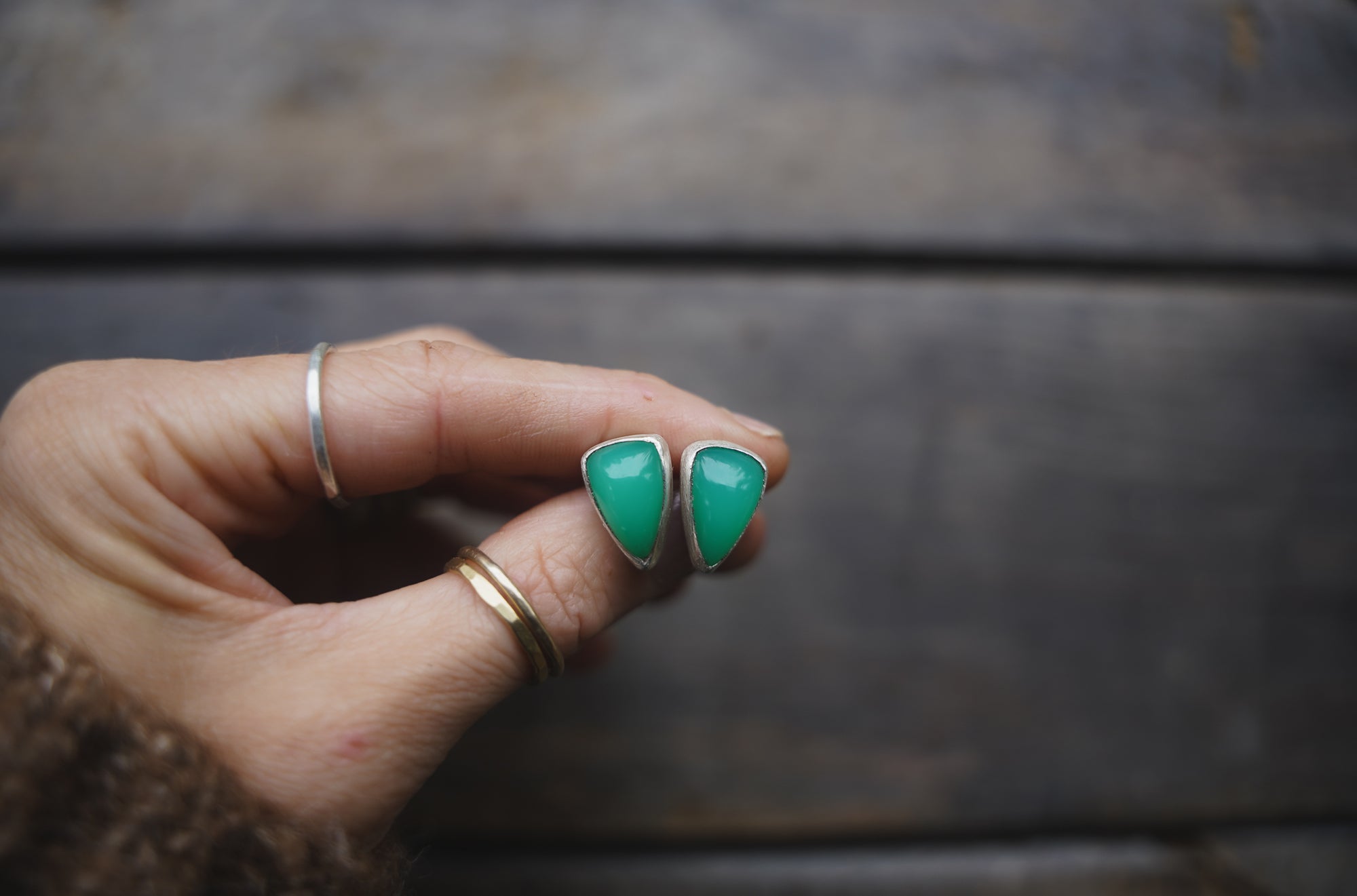 Chrysoprase Spike Earrings ~ AAA Gem Grade Goodness ~ Small