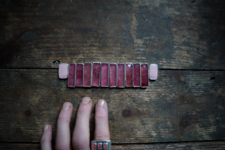 Pink Tourmaline Bar Posts