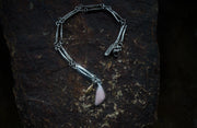 Rattlesnake Bones Necklace ~ Pink Opal ~ 14kt Gold + Reclaimed Sterling